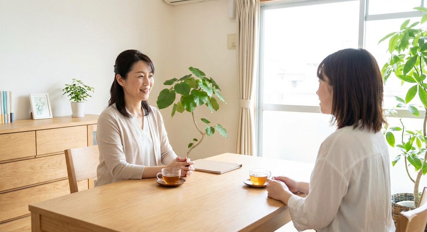 温かい雰囲気のカウンセリング風景